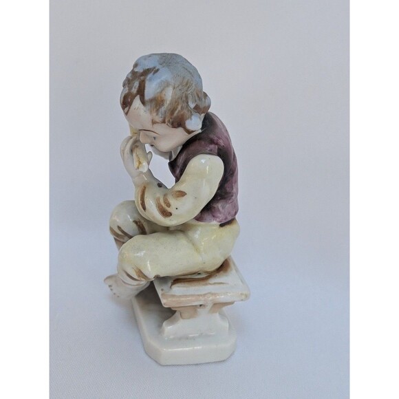 Occupied Japan Porcelain Boy Playing Flute Figurine 4.5" - Picture 3 of 6